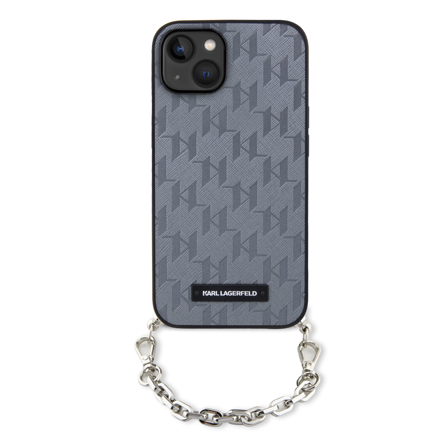 Karl Lagerfeld KLHCP14SSACKLHPG Apple iPhone 14 / 15 / 13 6.1″ sidabrinis kietas dėklas Saffiano Monogram Ch aprašymas - Prekės nuotrauka Karl Lagerfeld KLHCP14SSACKLHPG Apple iPhone 14 / 15 / 13 6.1″ sidabrinis kietas dėklas Saffiano Monogram Ch aprašymas - Prekės nuotrauka