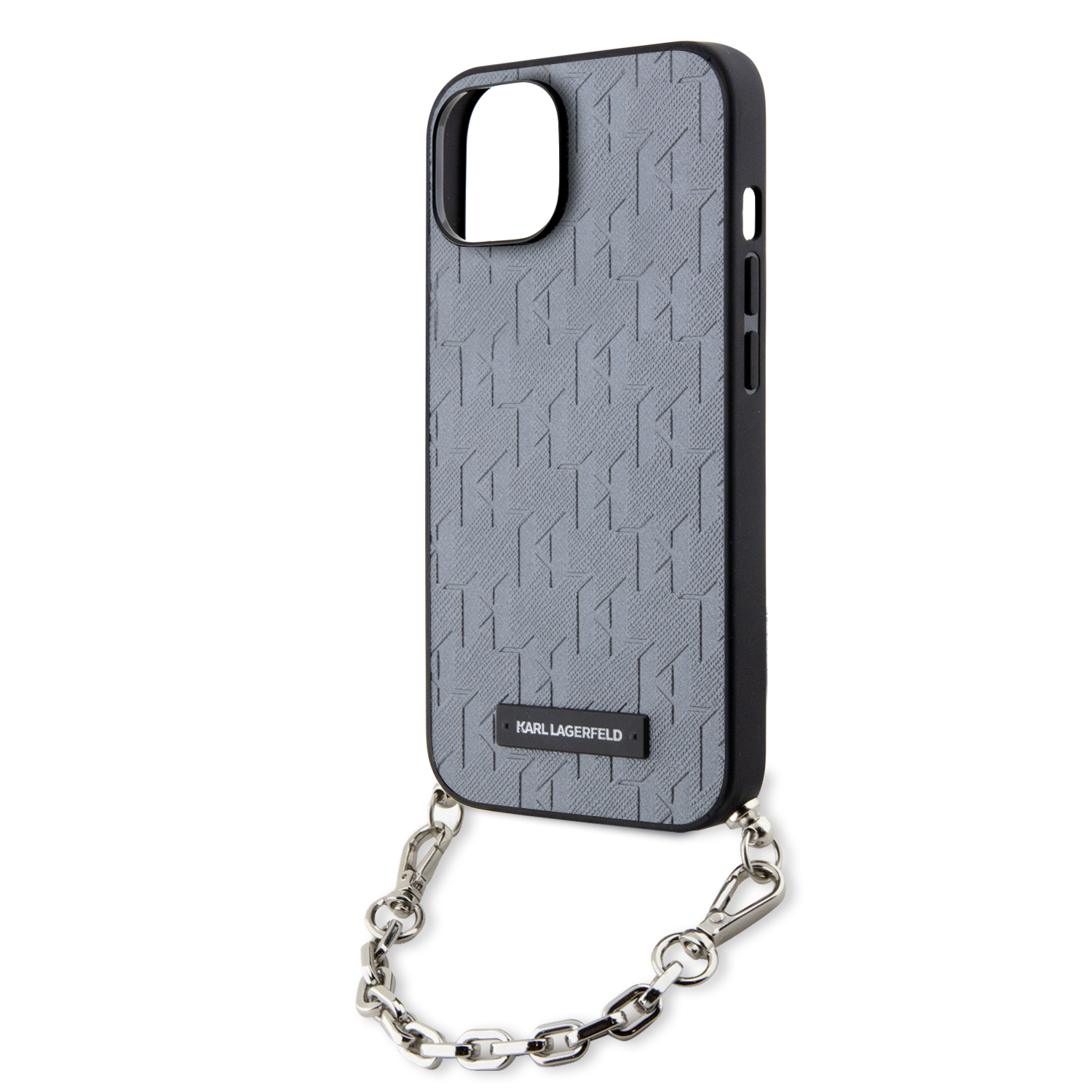 Karl Lagerfeld KLHCP14SSACKLHPG Apple iPhone 14 / 15 / 13 6.1″ sidabrinis kietas dėklas Saffiano Monogram Ch aprašymas - Prekės nuotrauka Karl Lagerfeld KLHCP14SSACKLHPG Apple iPhone 14 / 15 / 13 6.1″ sidabrinis kietas dėklas Saffiano Monogram Ch aprašymas - Prekės nuotrauka