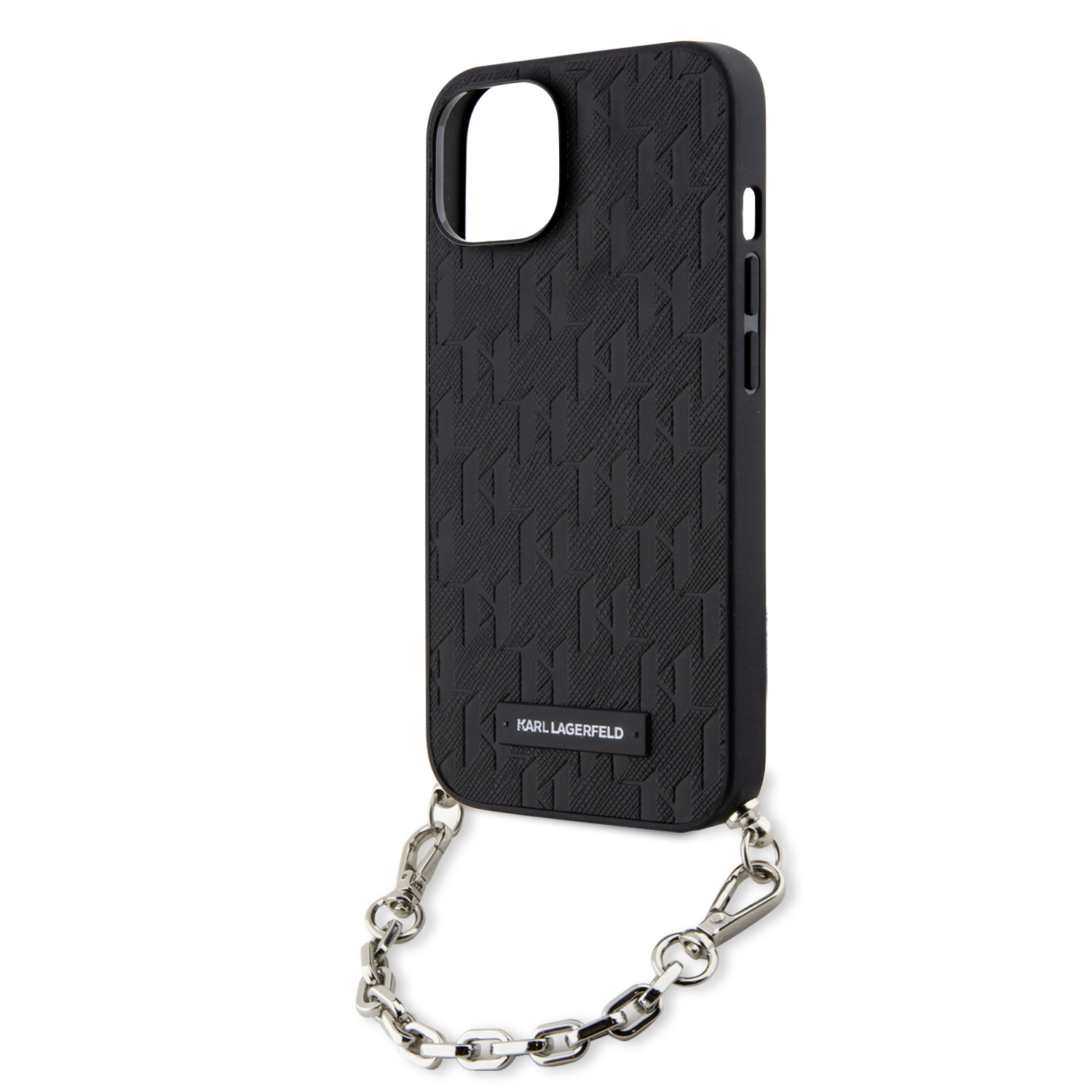 Karl Lagerfeld KLHCP14SSACKLHPK Apple iPhone 14 / 15 / 13 6.1″ juodos spalvos kietas dėklas Saffiano Monogram Chai aprašymas - Prekės nuotrauka