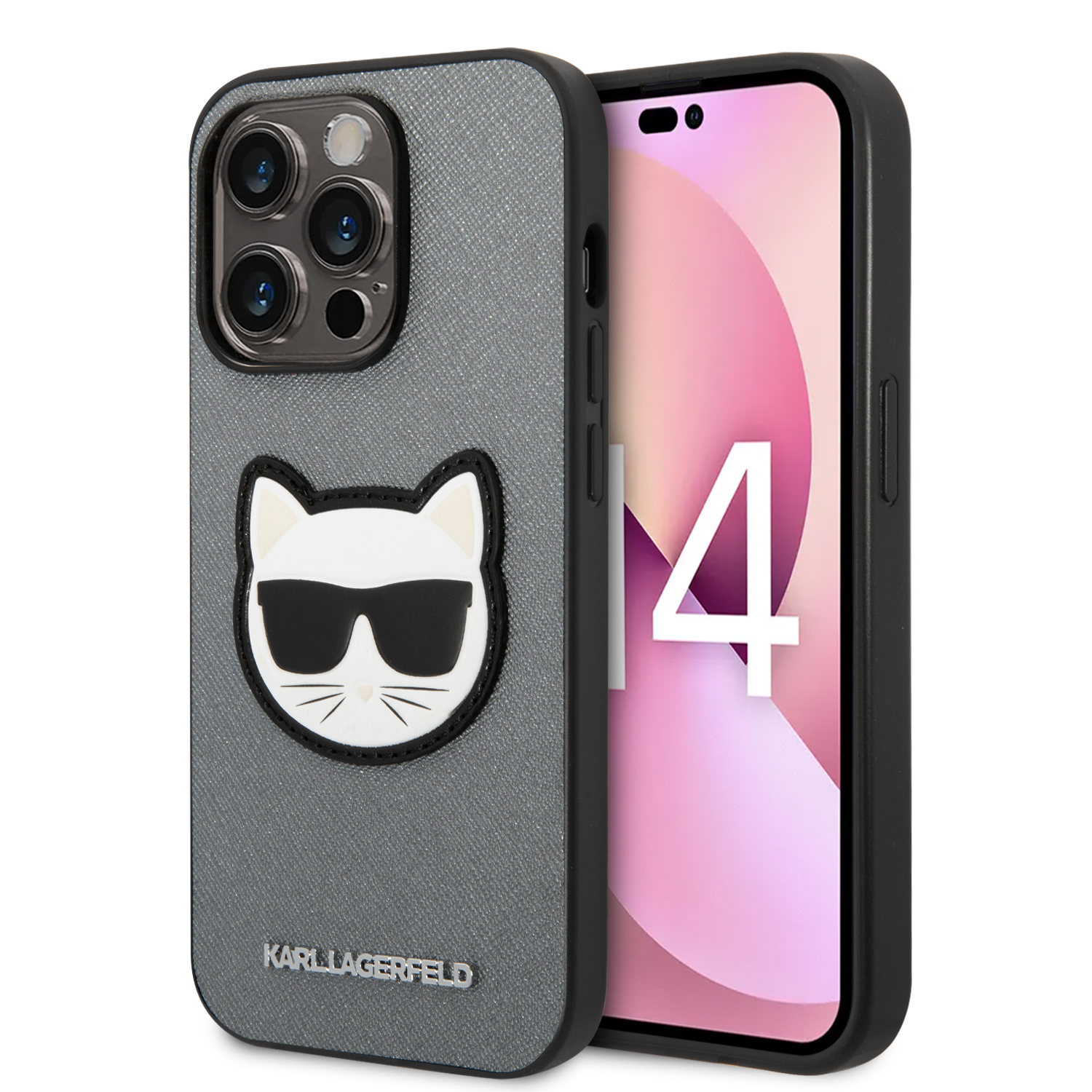Karl Lagerfeld KLHCP14XSAPCHG Apple iPhone 14 Pro Max 6,7″ kietas dėklas sidabrinis Saffiano Choupette Head aprašymas - Prekės nuotrauka Karl Lagerfeld KLHCP14XSAPCHG Apple iPhone 14 Pro Max 6,7″ kietas dėklas sidabrinis Saffiano Choupette Head aprašymas - Prekės nuotrauka