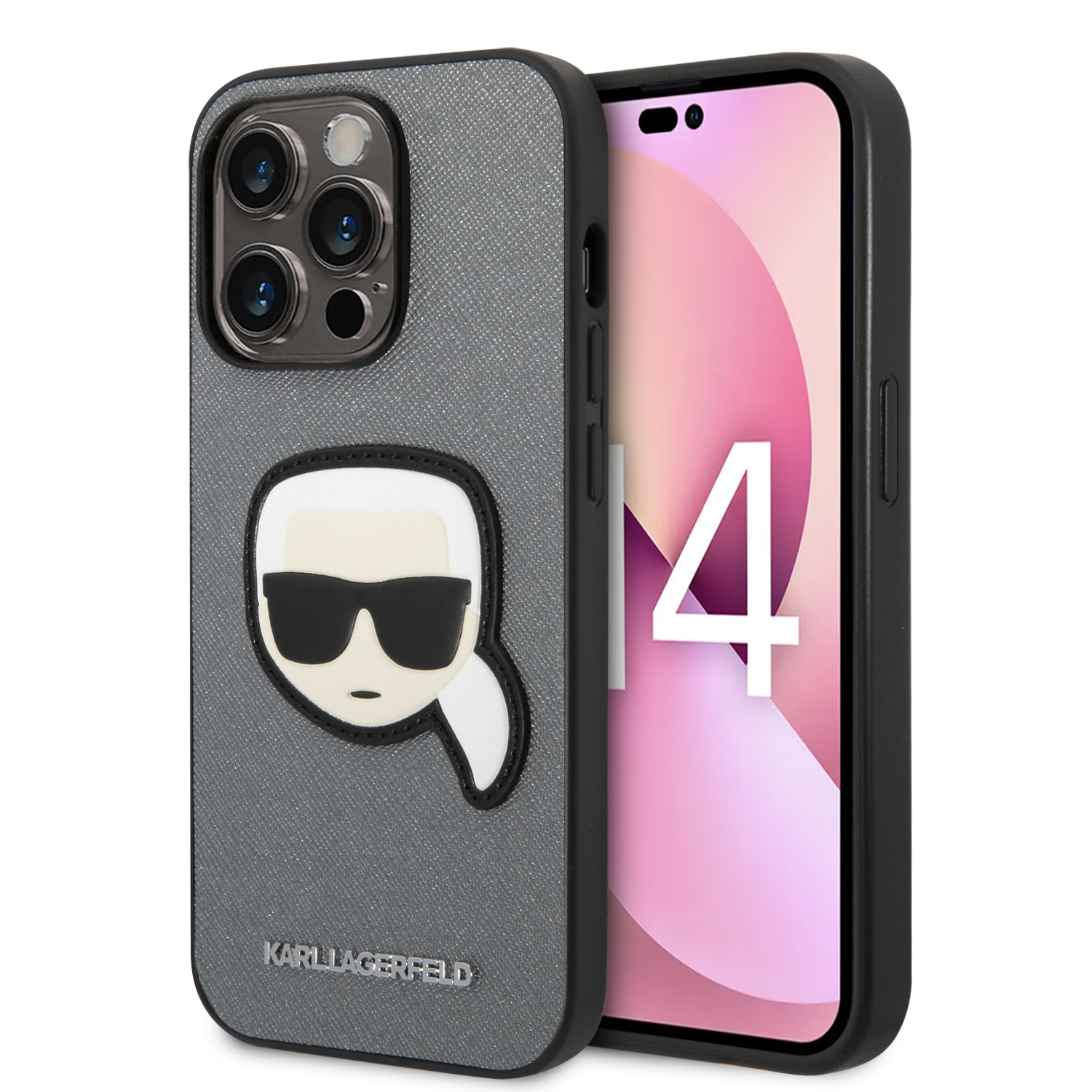 Karl Lagerfeld KLHCP14XSAPKHG Apple iPhone 14 Pro Max 6,7″ sidabrinis kietas dėklas Saffiano Karl`s Head Pat aprašymas - Prekės nuotrauka Karl Lagerfeld KLHCP14XSAPKHG Apple iPhone 14 Pro Max 6,7″ sidabrinis kietas dėklas Saffiano Karl`s Head Pat aprašymas - Prekės nuotrauka