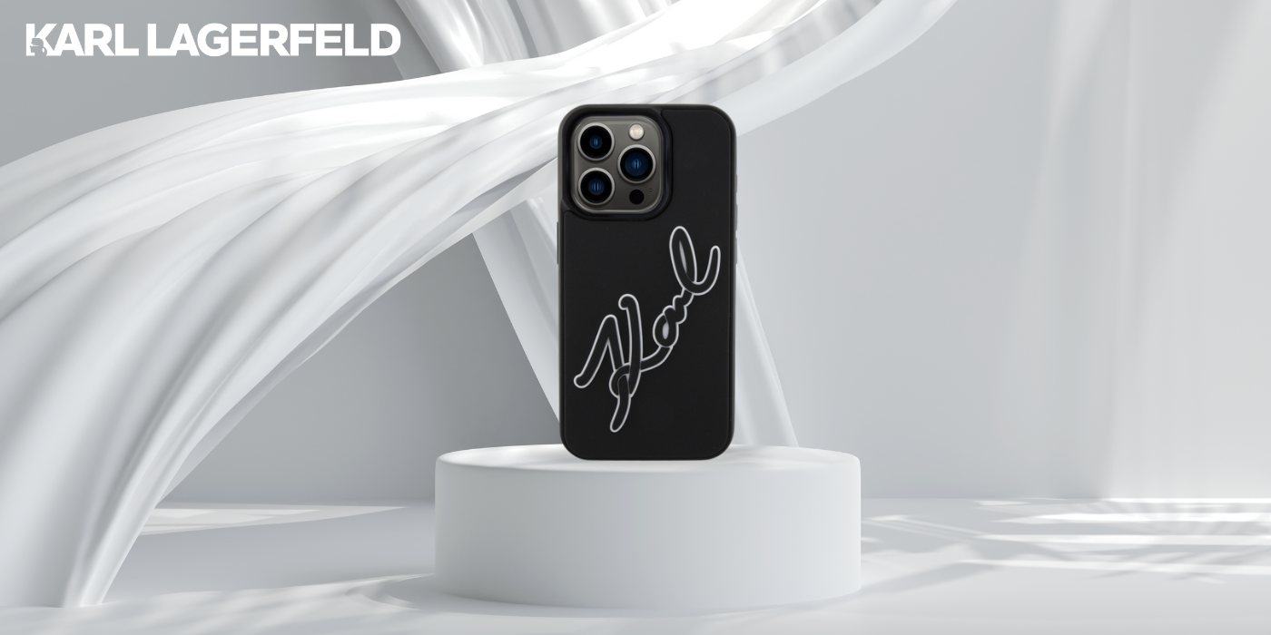 Karl Lagerfeld KLHCP15L3DRKSDLK iPhone 15 Pro 6.1″ juodos spalvos kietas dėklas 3D Rubber Signature aprašymas - Prekės nuotrauka