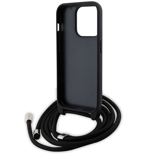 Karl Lagerfeld KLHCP15LSASKNPSK Apple iPhone 15 Pro 6.1″ kietas dėklas juodos spalvos Crossbody Saffiano Monogram aprašymas - Prekės nuotrauka