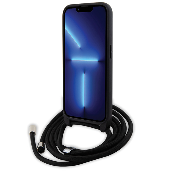 Karl Lagerfeld KLHCP15LSASKNPSK Apple iPhone 15 Pro 6.1″ kietas dėklas juodos spalvos Crossbody Saffiano Monogram aprašymas - Prekės nuotrauka