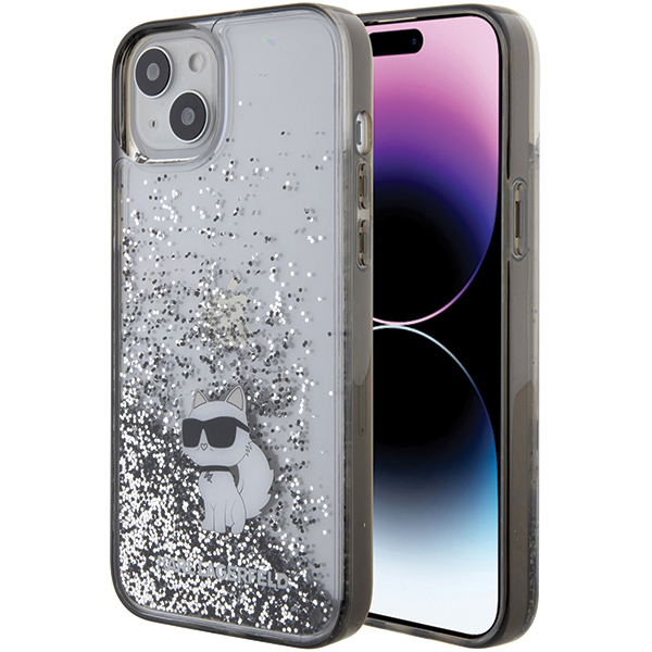 Karl Lagerfeld KLHCP15MLKCNSK Apple iPhone 15 Plus/ 14 Plus 6.7″ skaidrus kietas dėklas Liquid Glitter Choup aprašymas - Prekės nuotrauka