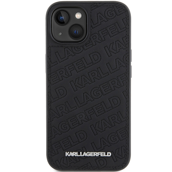 Karl Lagerfeld KLHCP15SPQKPMK Apple iPhone 15/ 14 / 13 6.1″ juodos spalvos kietas dėklas Quilted K Pattern aprašymas - Prekės nuotrauka