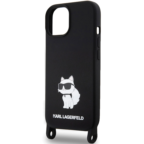 Karl Lagerfeld KLHCP15SSCBSCNK Apple iPhone 15/ 14 / 13 6.1″ kietas dėklas juodos spalvos Crossbody Silicone Chou aprašymas - Prekės nuotrauka