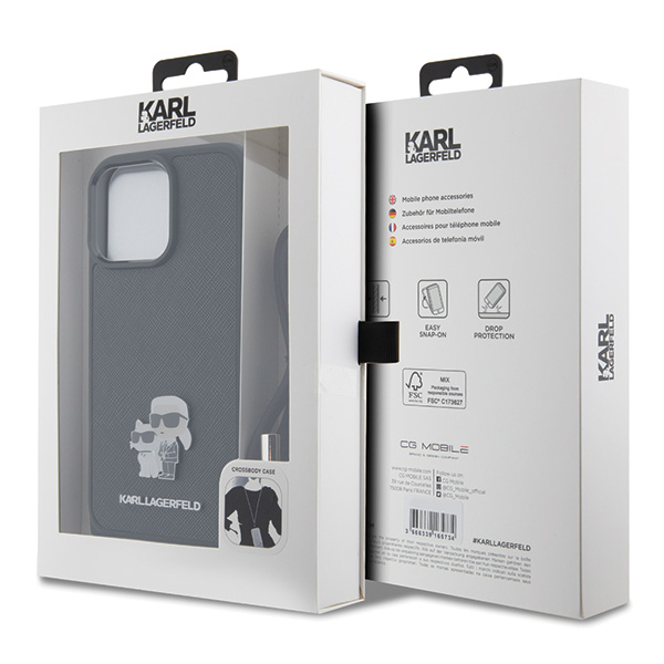 Karl Lagerfeld KLHCP15XSAKCPSK Apple iPhone 15 Pro Max 6.7″ kietas dėklas juodos spalvos Crossbody Saffiano Metal aprašymas - Prekės nuotrauka Karl Lagerfeld KLHCP15XSAKCPSK Apple iPhone 15 Pro Max 6.7″ kietas dėklas juodos spalvos Crossbody Saffiano Metal aprašymas - Prekės nuotrauka