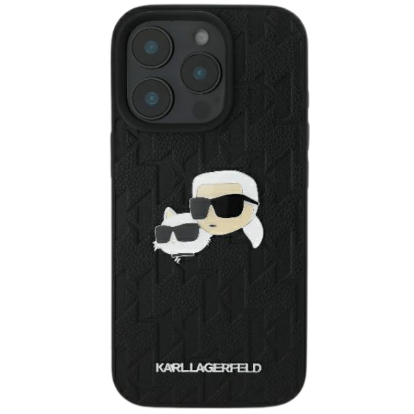 Karl Lagerfeld KLHCP16SPGKLKCPK iPhone 16 6.1″ juodos spalvos kietas dėklas Monogram Karl&Choupette Head Pi aprašymas - Prekės nuotrauka