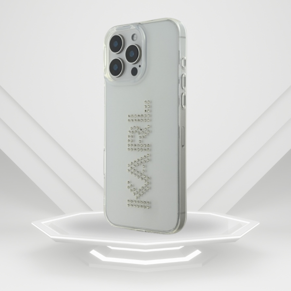 Karl Lagerfeld KLHCP16XHKLSTDCT iPhone 16 Pro Max 6.9″ skaidrus kietas dėklas IML Rhinestones Logo aprašymas - Prekės nuotrauka