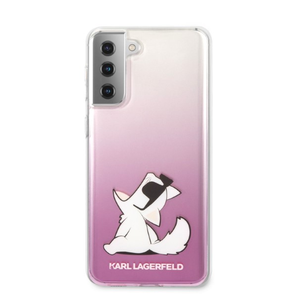 Karl Lagerfeld KLHCS21MCFNRCPI S21+ G996 kietas dėklas, rožinės spalvos, Choupette Fun aprašymas - Prekės nuotrauka