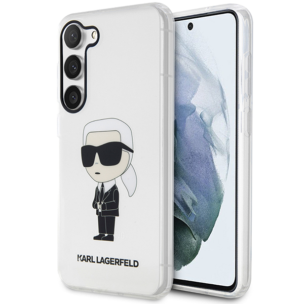 Karl Lagerfeld KLHCS23MHNIKTCT S23+ S916 skaidrus kietas dėklas Ikonik Karl Lagerfeld aprašymas - Prekės nuotrauka