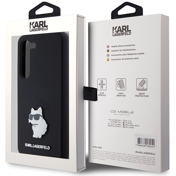 Karl Lagerfeld KLHCS23MSMHCNPK S23+ S916 juodos spalvos kietas dėklas Silicone Choupette Metal Pin aprašymas - Prekės nuotrauka Karl Lagerfeld KLHCS23MSMHCNPK S23+ S916 juodos spalvos kietas dėklas Silicone Choupette Metal Pin aprašymas - Prekės nuotrauka