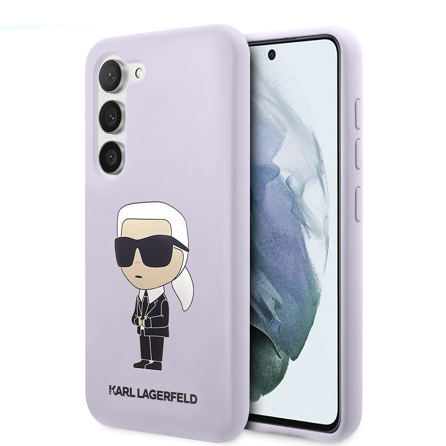 Karl Lagerfeld KLHCS23MSNIKBCU S23+ S916 kietas dėklas violetinės spalvos Silicone Ikonik aprašymas - Prekės nuotrauka