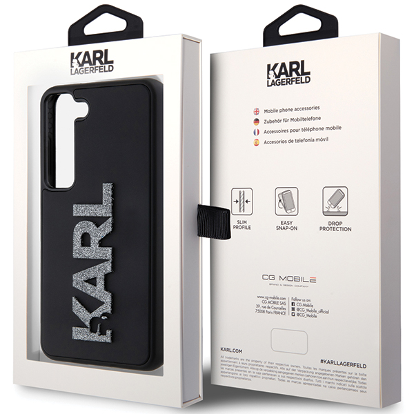 Karl Lagerfeld KLHCS23S3DMBKCK S23 S911 juodos spalvos kietas dėklas 3D Rubber Glitter Logo aprašymas - Prekės nuotrauka Karl Lagerfeld KLHCS23S3DMBKCK S23 S911 juodos spalvos kietas dėklas 3D Rubber Glitter Logo aprašymas - Prekės nuotrauka