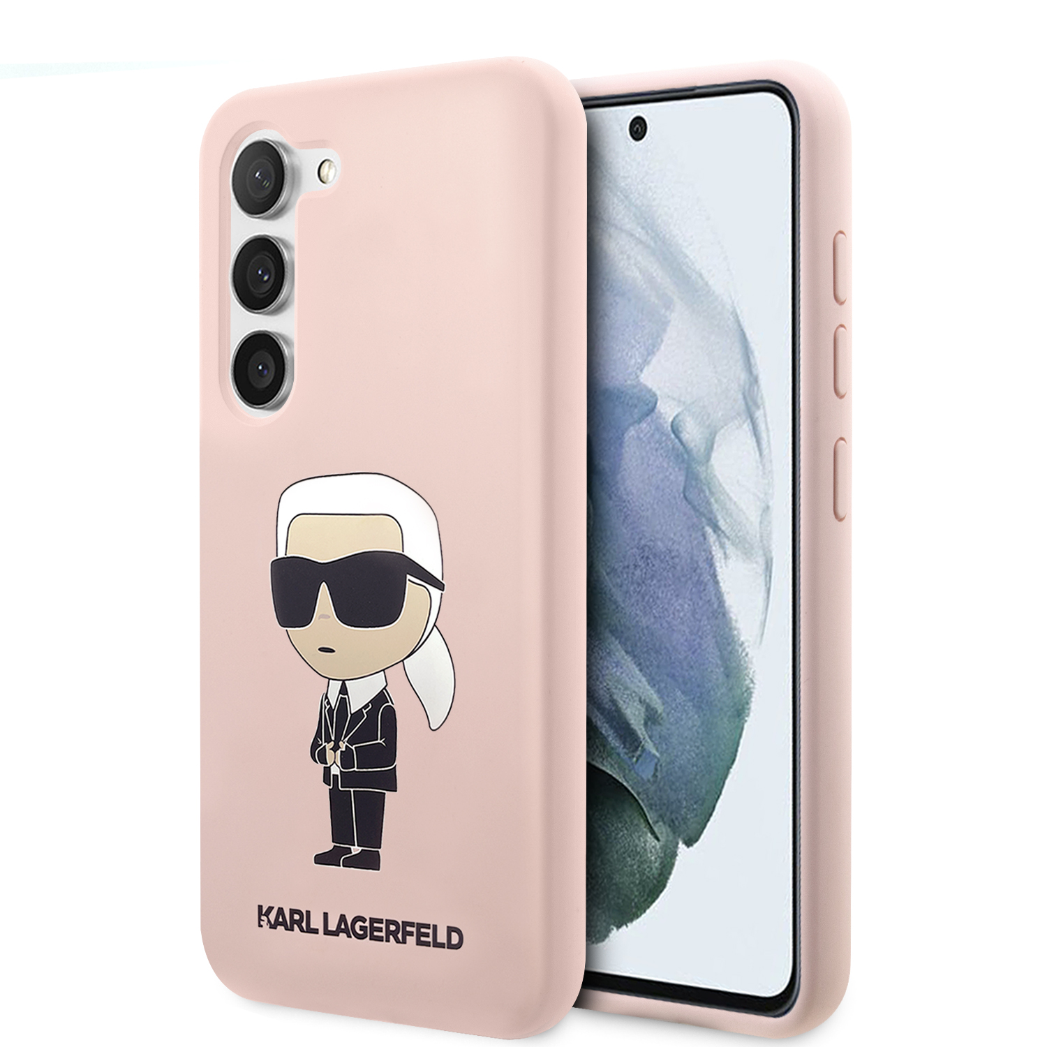Karl Lagerfeld KLHCS23SSNIKBCP S23 S911 kietas dėklas, rožinės spalvos, Silicone Ikonik aprašymas - Prekės nuotrauka