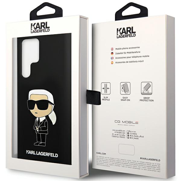 Karl Lagerfeld KLHCS24LSNIKBCK S24 Ultra S928 kietas dėklas juodos spalvos Silicone Ikonik aprašymas - Prekės nuotrauka