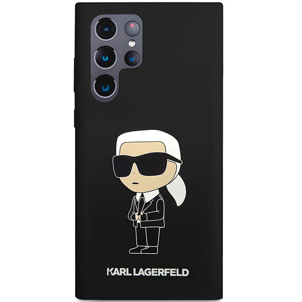 Karl Lagerfeld KLHCS24LSNIKBCK S24 Ultra S928 kietas dėklas juodos spalvos Silicone Ikonik aprašymas - Prekės nuotrauka