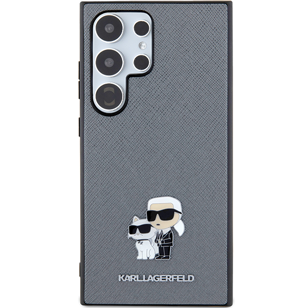 Karl Lagerfeld KLHCS24MPSAKCMPG S24+ S926 kietas dėklas pilkos spalvos Saffiano Karl & Choupette Metal Pin aprašymas - Prekės nuotrauka Karl Lagerfeld KLHCS24MPSAKCMPG S24+ S926 kietas dėklas pilkos spalvos Saffiano Karl & Choupette Metal Pin aprašymas - Prekės nuotrauka