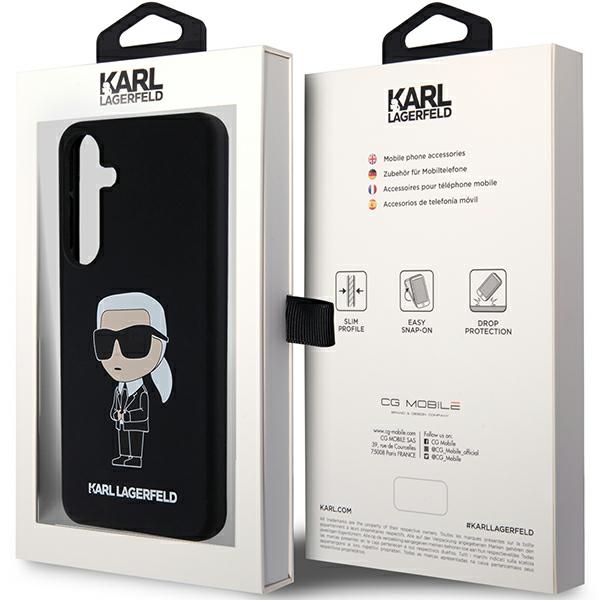Karl Lagerfeld KLHCS24SSNIKBCK S24 S921 kietas dėklas juodos spalvos Silicone Ikonik aprašymas - Prekės nuotrauka Karl Lagerfeld KLHCS24SSNIKBCK S24 S921 kietas dėklas juodos spalvos Silicone Ikonik aprašymas - Prekės nuotrauka