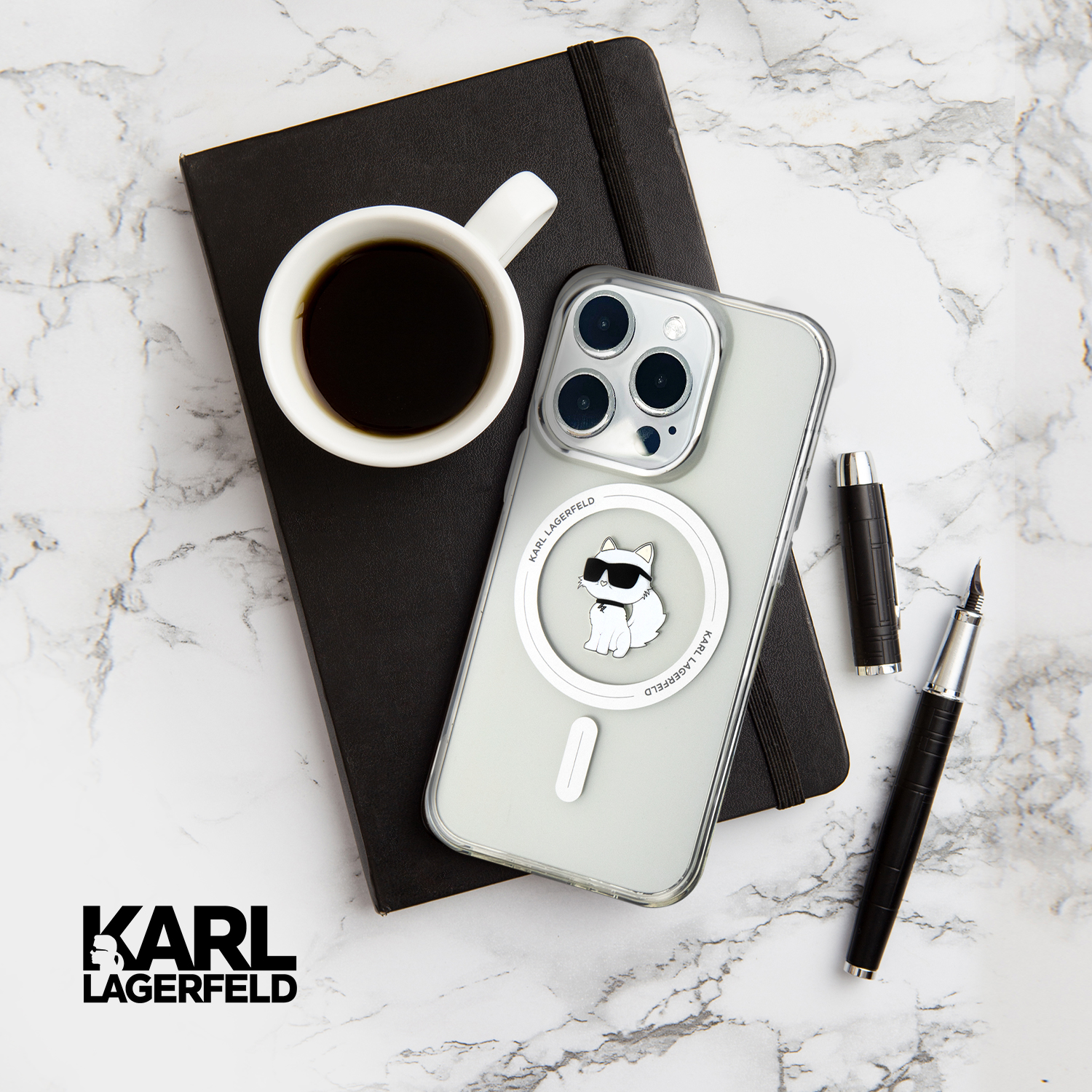 Karl Lagerfeld KLHMN61HFCCNOT iPhone 11/ Xr skaidrus kietas dėklas IML Choupette MagSafe aprašymas - Prekės nuotrauka