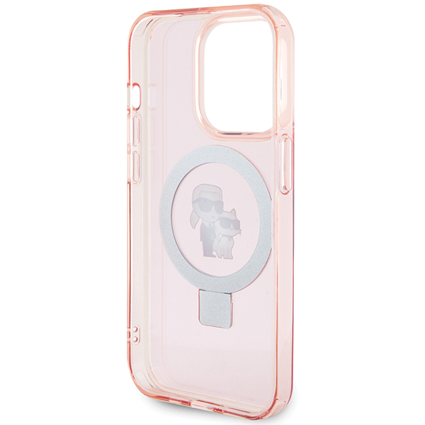 Karl Lagerfeld KLHMN61HMRSKCP Apple iPhone 11/ Xr 6.1″ rožinės spalvos kietas dėklas Ring Stand Karl&Choupettte Mag aprašymas - Prekės nuotrauka