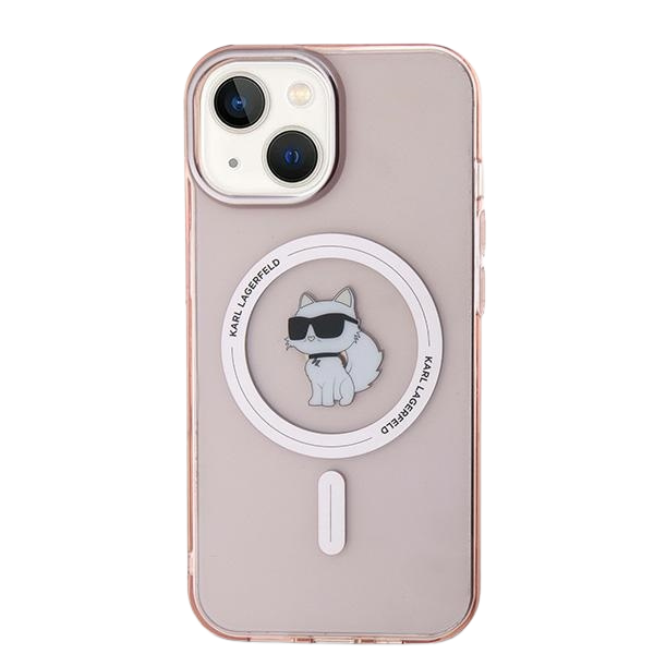 Karl Lagerfeld KLHMP12MHFCCNOP iPhone 12/12 Pro 6.1″ rožinės spalvos kietas dėklas IML Choupette MagSafe aprašymas - Prekės nuotrauka