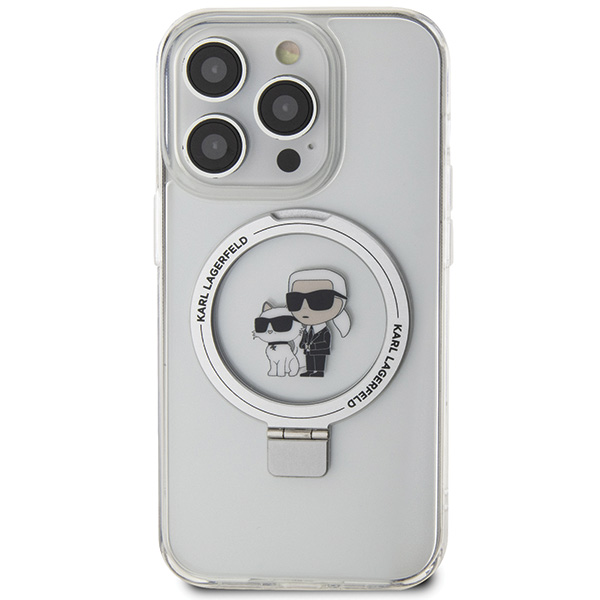 Karl Lagerfeld KLHMP13XHMRSKCH iPhone 13 Pro Max 6.7″ baltos spalvos kietas dėklas su žiedu-stovu Karl&Choupettte aprašymas - Prekės nuotrauka