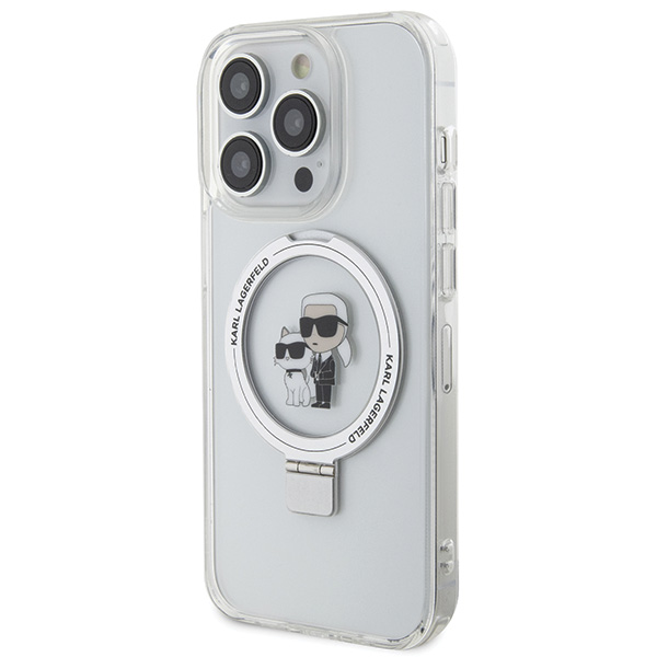 Karl Lagerfeld KLHMP13XHMRSKCH iPhone 13 Pro Max 6.7″ baltos spalvos kietas dėklas su žiedu-stovu Karl&Choupettte aprašymas - Prekės nuotrauka
