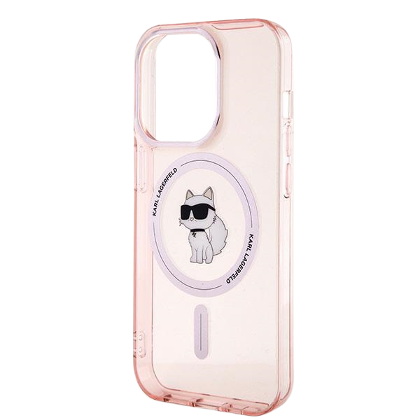 Karl Lagerfeld KLHMP14LHFCCNOP iPhone 14 Pro 6.1″ rožinės spalvos kietas dėklas IML Choupette MagSafe aprašymas - Prekės nuotrauka