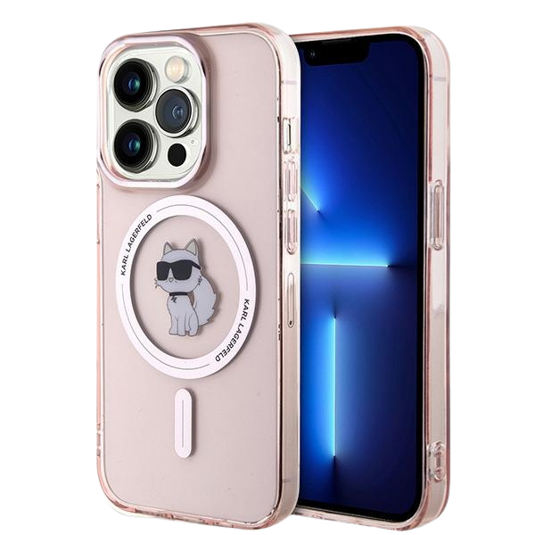 Karl Lagerfeld KLHMP14LHFCCNOP iPhone 14 Pro 6.1″ rožinės spalvos kietas dėklas IML Choupette MagSafe aprašymas - Prekės nuotrauka