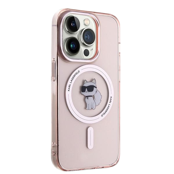 Karl Lagerfeld KLHMP14LHFCCNOP iPhone 14 Pro 6.1″ rožinės spalvos kietas dėklas IML Choupette MagSafe aprašymas - Prekės nuotrauka