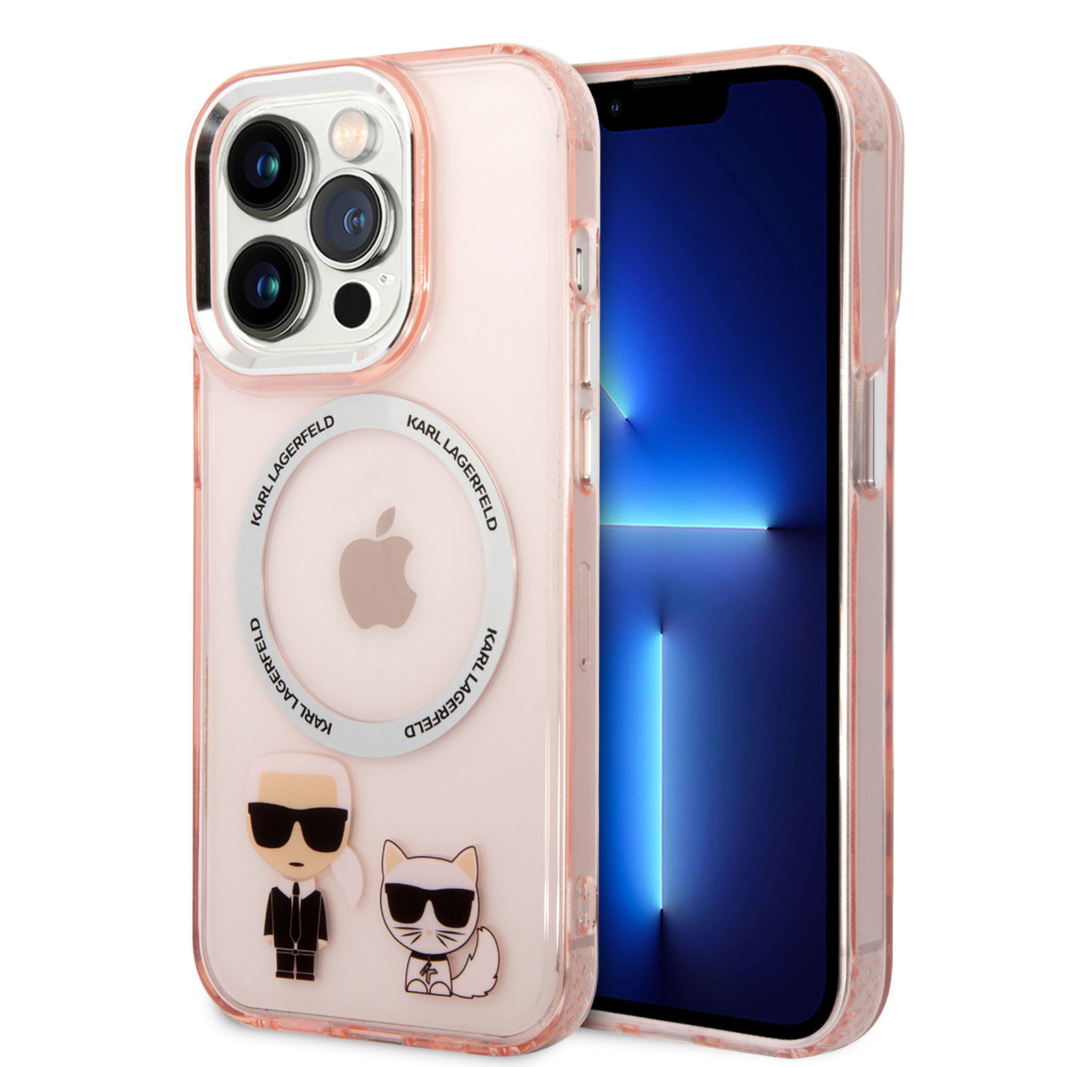 Karl Lagerfeld KLHMP14LHKCP Apple iPhone 14 Pro 6,1″ kietas dėklas rožinės spalvos Karl & Choupette Aliuminio Magsaf aprašymas - Prekės nuotrauka