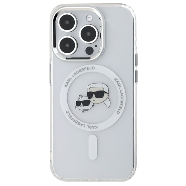 Karl Lagerfeld KLHMP14LHLSKCH iPhone 14 Pro 6,1 col. baltas kietas dėklas IML Metal Karl&Choupette Head MageSaf aprašymas - Prekės nuotrauka