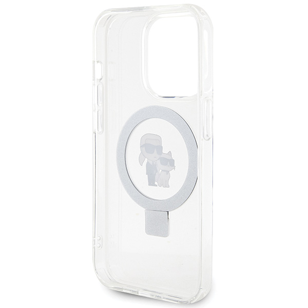 Karl Lagerfeld KLHMP14LHMP14LHMRSKCH iPhone 14 Pro 6.1″ baltos spalvos kietas dėklas su žiedu-stovu Karl&Choupette Mag aprašymas - Prekės nuotrauka