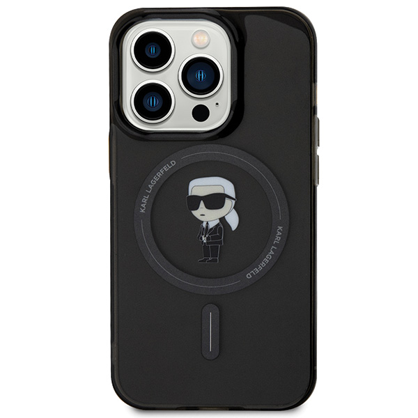 Karl Lagerfeld KLHMP14SHFCKNOK iPhone 14/ 15 / 13 6.1″ juodos spalvos kietas dėklas IML Ikonik MagSafe aprašymas - Prekės nuotrauka
