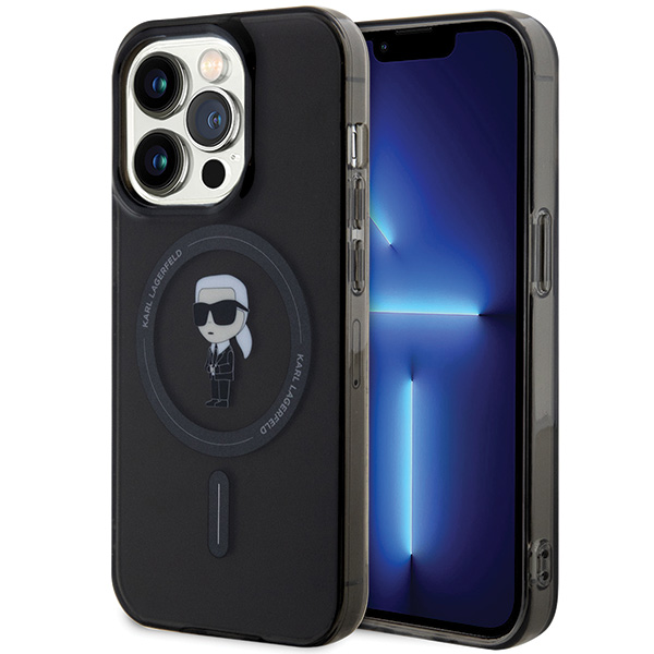 Karl Lagerfeld KLHMP14SHFCKNOK iPhone 14/ 15 / 13 6.1″ juodos spalvos kietas dėklas IML Ikonik MagSafe aprašymas - Prekės nuotrauka