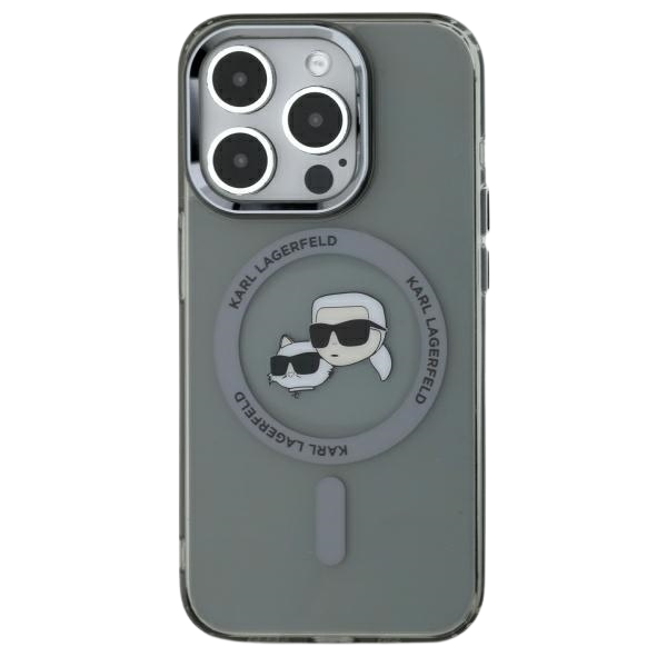 Karl Lagerfeld KLHMP15LHLSKCK iPhone 15 Pro 6.1″ juodos spalvos kietas dėklas IML Metal Karl&Choupette Head aprašymas - Prekės nuotrauka