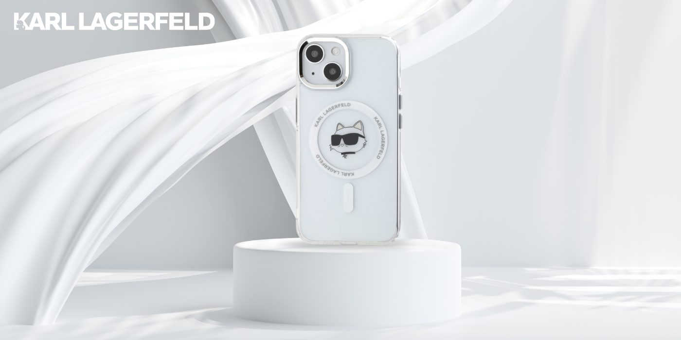 Karl Lagerfeld KLHMP15MHLSCHH Apple iPhone 15 Plus 6.7″ baltos spalvos kietas dėklas IML Metal Choupette Head MagSafe aprašymas - Prekės nuotrauka