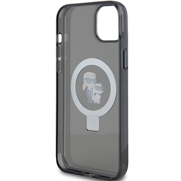 Karl Lagerfeld KLHMP15MHMRSKCK Apple iPhone 15 Plus / 14 Plus 6.7″ juodos spalvos kietas dėklas Ring Stand Karl&Cho aprašymas - Prekės nuotrauka