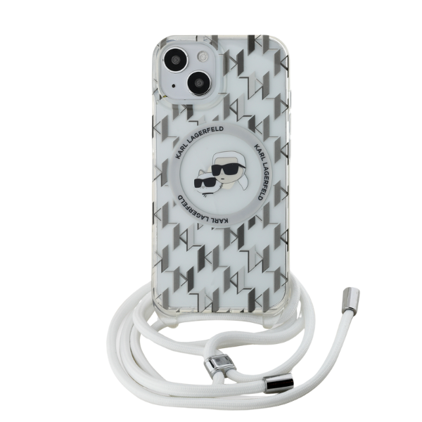 Karl Lagerfeld KLHMP15SHCKCKLCT iPhone 15 / 14 / 13 6.1″ skaidrus kietas dėklas IML Crossbody Monogram aprašymas - Prekės nuotrauka