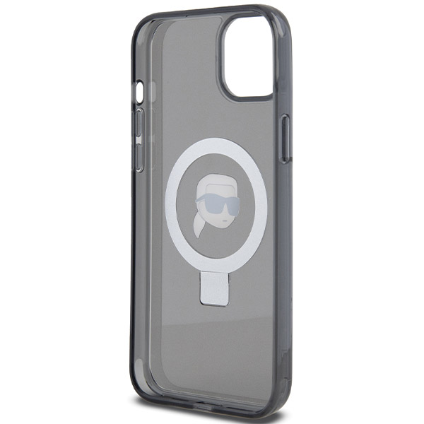 Karl Lagerfeld KLHMP15SHMRSKHK Apple iPhone 15/ 14 / 13 6.1″ juodos spalvos kietas dėklas Ring Stand Karl Head Ma aprašymas - Prekės nuotrauka
