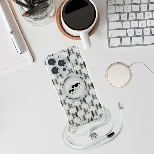 Karl Lagerfeld KLHMP16XHCKCKLCT Apple iPhone 16 Pro Max 6.9″ skaidrus kietas dėklas IML Crossbody Monogram aprašymas - Prekės nuotrauka Karl Lagerfeld KLHMP16XHCKCKLCT Apple iPhone 16 Pro Max 6.9″ skaidrus kietas dėklas IML Crossbody Monogram aprašymas - Prekės nuotrauka