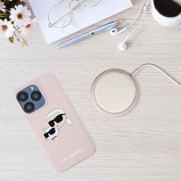 Karl Lagerfeld KLHMP16XSKCHPPLK iPhone 16 Pro Max 6.9″ juodos spalvos kietas dėklas Silicone Double Heads Pr aprašymas - Prekės nuotrauka