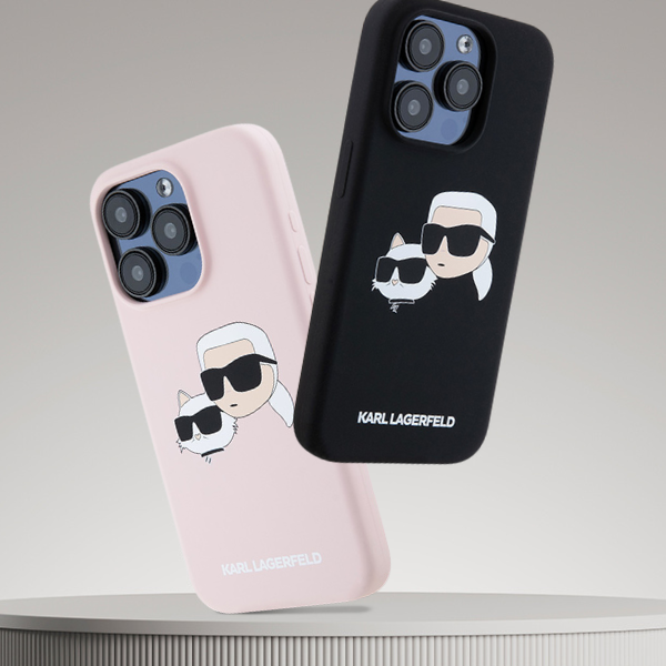 Karl Lagerfeld KLHMP16XSKCHPPLK iPhone 16 Pro Max 6.9″ juodos spalvos kietas dėklas Silicone Double Heads Pr aprašymas - Prekės nuotrauka