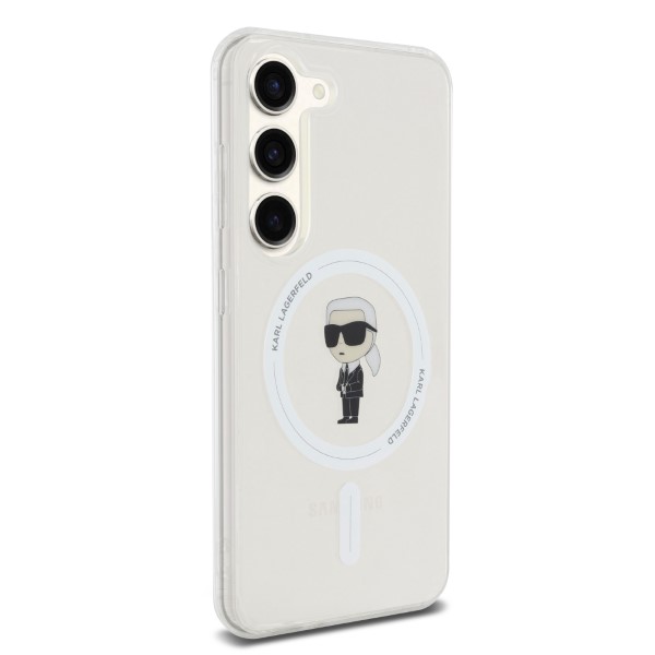 Karl Lagerfeld KLHMS23MHFCKNOT S23+ S916 skaidrus kietas dėklas IML Ikonik MagSafe aprašymas - Prekės nuotrauka