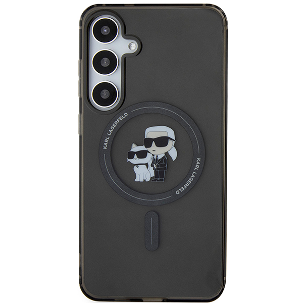Karl Lagerfeld KLHMS24SHGKCNOK S24 S921 juodos spalvos kietas dėklas IML Karl&Choupette MagSafe aprašymas - Prekės nuotrauka