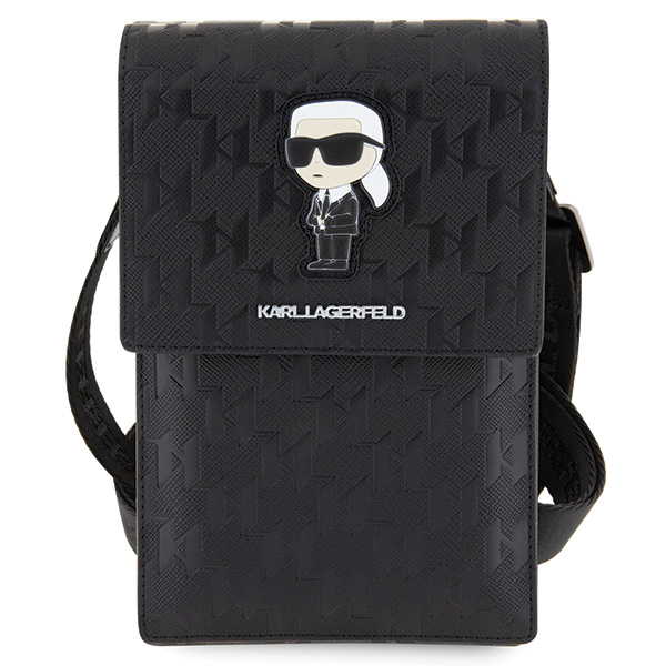 Karl Lagerfeld KLWBSAKHPKK Handbag – dėklas telefonui juodos spalvos Saffiano Monogram Ikonik aprašymas - Prekės nuotrauka