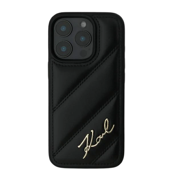 Karl Lagerfeld Quilted Signature Apple iPhone 16 Pro - dėklas telefonui juodos spalvos aprašymas - Prekės nuotrauka Karl Lagerfeld Quilted Signature Apple iPhone 16 Pro - dėklas telefonui juodos spalvos aprašymas - Prekės nuotrauka