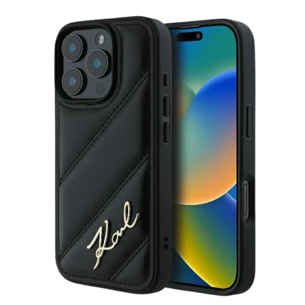 Karl Lagerfeld Quilted Signature Apple iPhone 16 Pro Max - dėklas telefonui juodos spalvos aprašymas - Prekės nuotrauka Karl Lagerfeld Quilted Signature Apple iPhone 16 Pro Max - dėklas telefonui juodos spalvos aprašymas - Prekės nuotrauka